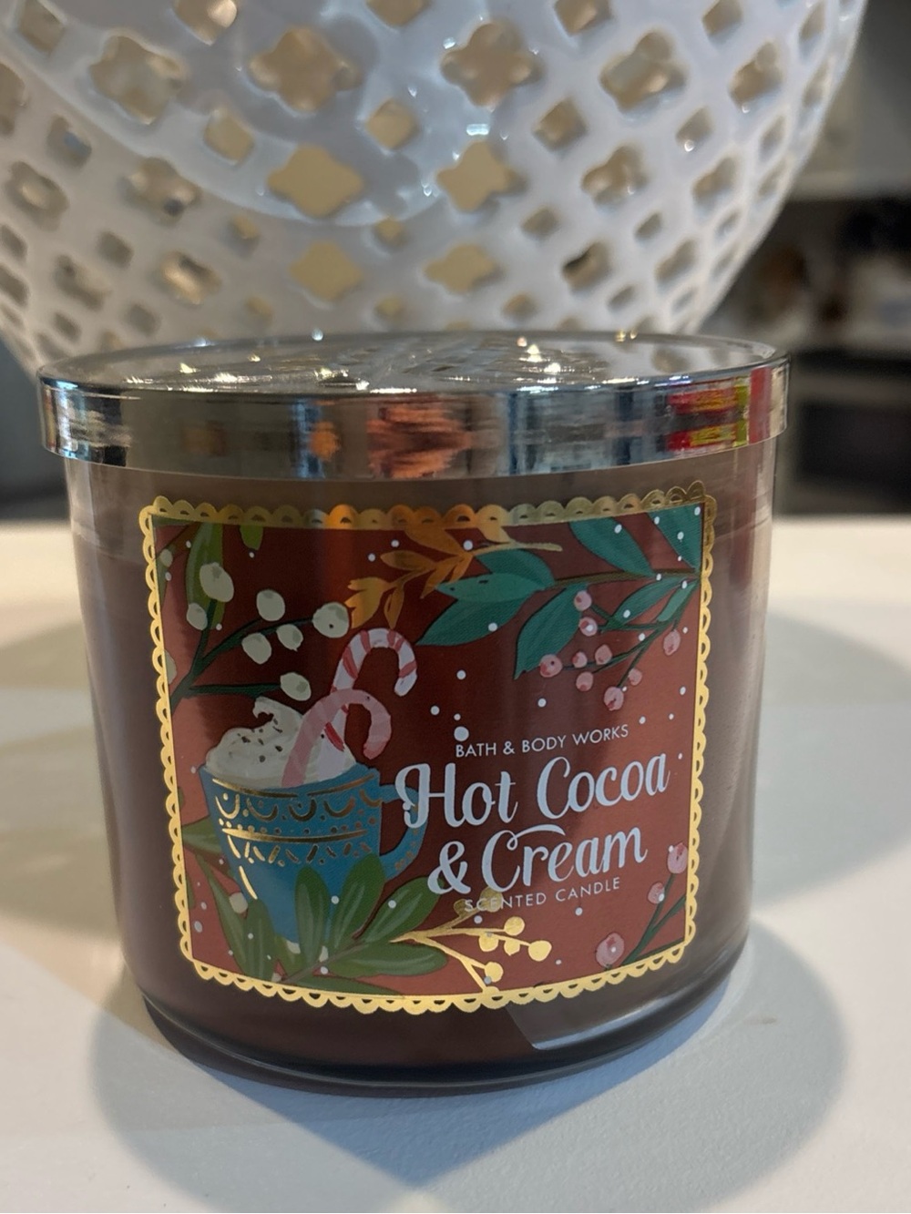 Bath & Body Works Hot Cocoa & Cream Jar Candle — Brown NEW